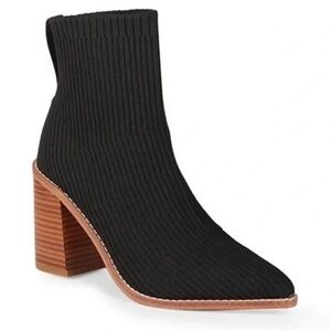 Steven by Steve Madden Knit Black Heeled Boots Size 6.5